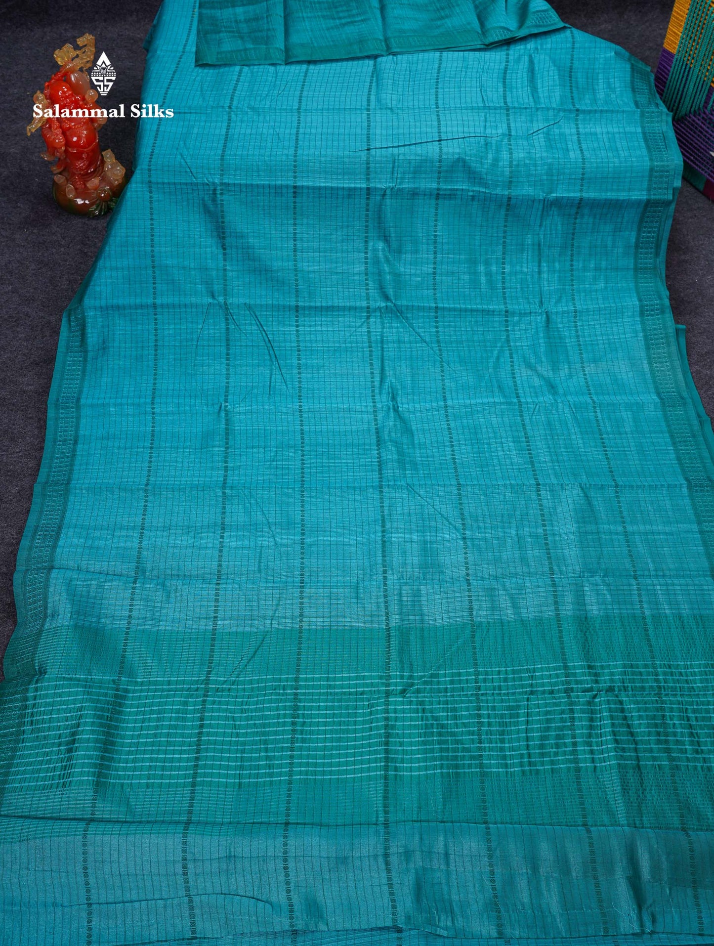 Beautiful Manthulir Green Jute Cotton Mix Fancy Saree With Traditional Small Border