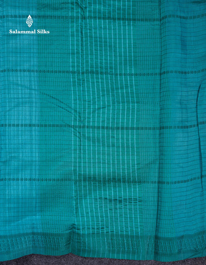 Beautiful Manthulir Green Jute Cotton Mix Fancy Saree With Traditional Small Border