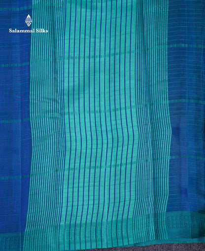 Beautiful Manthulir Green Jute Cotton Mix Fancy Saree With Traditional Small Border