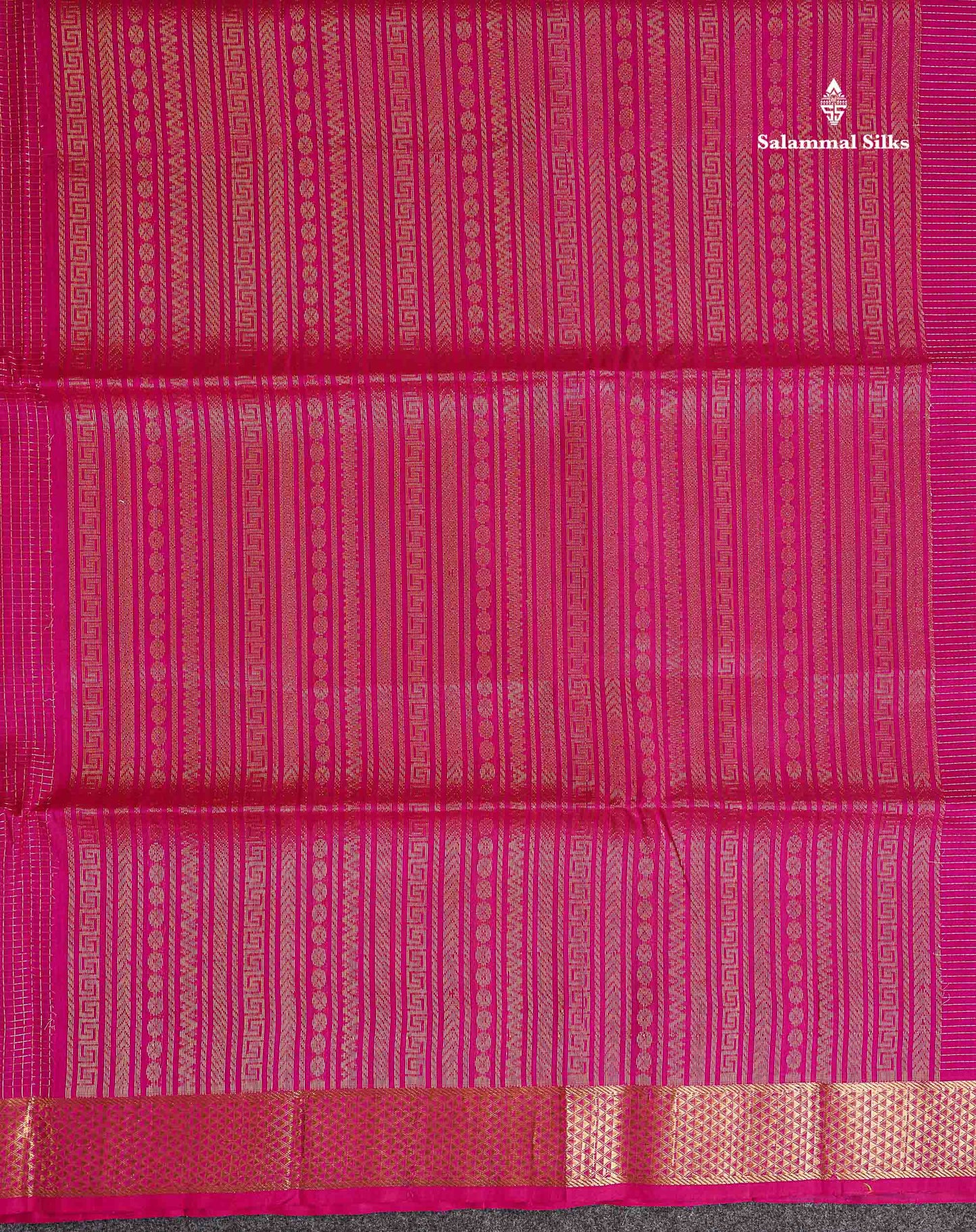 Pure Silk Cotton Saree - Maroon Colour Body Small Zari Checks With Traditional Border