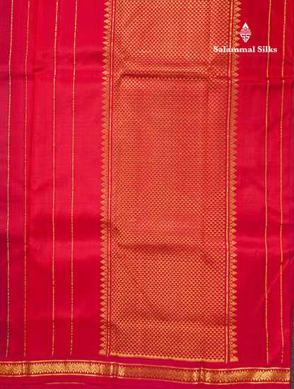 Dual Tone Maroon Pure Kanjivaram Silk Saree With Contrast Reddish Maroon Small Border