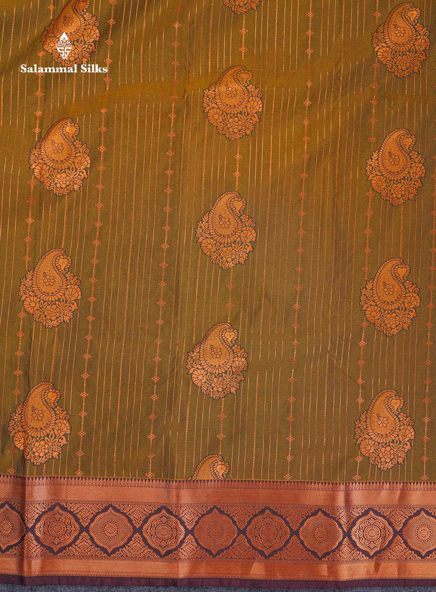 Beautiful Dual Tone Onion Pink Vertical Zari Line With Butta Semi Silk Saree With Contrast Light Blue Blouse
