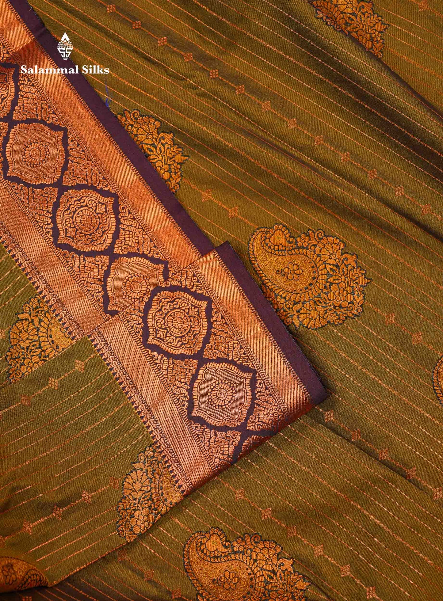 Beautiful Dual Tone Onion Pink Vertical Zari Line With Butta Semi Silk Saree With Contrast Light Blue Blouse
