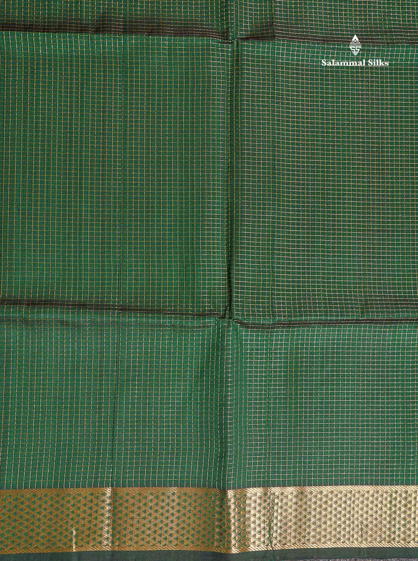 Pure Silk Cotton Saree - Maroon Colour Body Small Zari Checks With Traditional Border