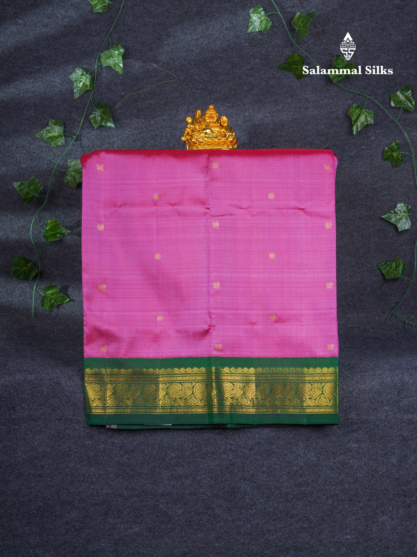 Koravi Pure Silk Pattu Pavadai 2G (Dual Tone Pink) With Bottle Green Blouse 30"