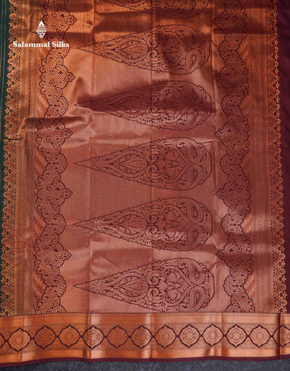 Beautiful Dual Tone Onion Pink Vertical Zari Line With Butta Semi Silk Saree With Contrast Light Blue Blouse