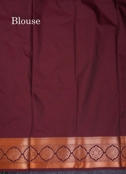 Beautiful Dual Tone Onion Pink Vertical Zari Line With Butta Semi Silk Saree With Contrast Light Blue Blouse