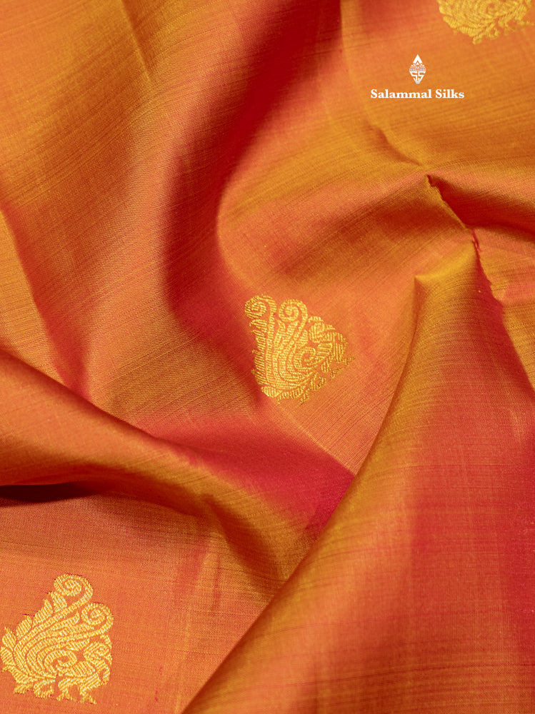 Mustard Yellow Colour Pure Kanjivaram Silk Saree with Maroon Traditional Border