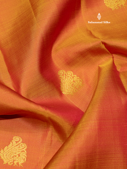 Mustard Yellow Colour Pure Kanjivaram Silk Saree with Maroon Traditional Border