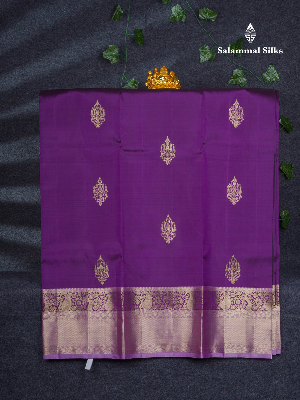 Pure Silk Pattu Pavadai ( Dark Violet ) With Baby Pink Blouse 46"