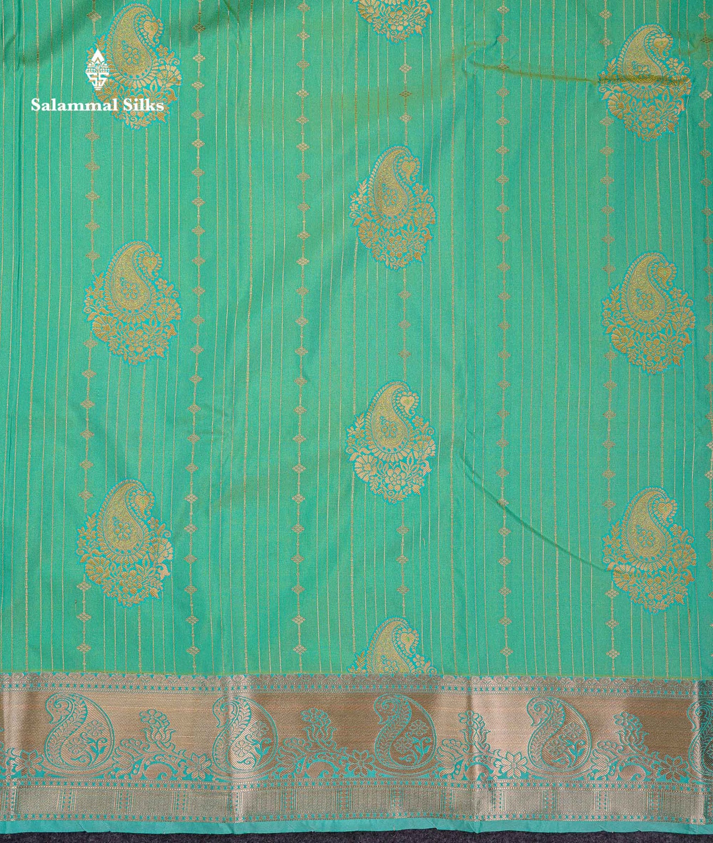 Beautiful Dual Tone Onion Pink Vertical Zari Line With Butta Semi Silk Saree With Contrast Light Blue Blouse