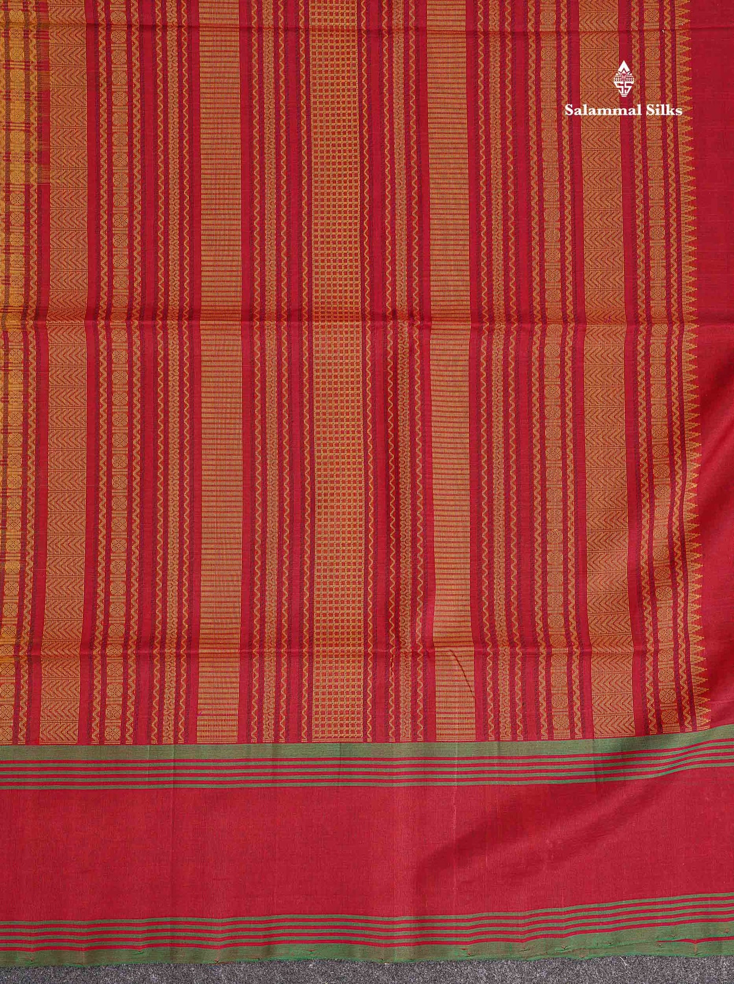 Pure Silk Cotton Saree - Cream Sandal Colour Body Checks With Butta & Traditional Gap Border