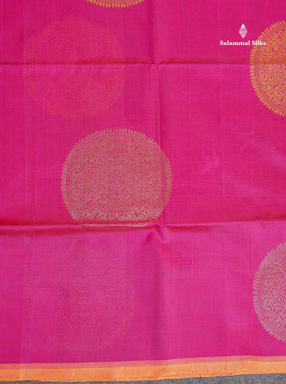 Pure Silk Cotton Saree - Half White Colour Body Thread Butta & Black Blouse