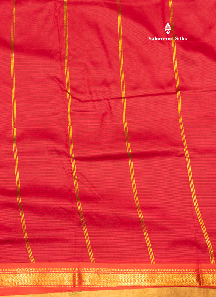 9 Yards Semi Silk Saree Maroon Colour with Green Border