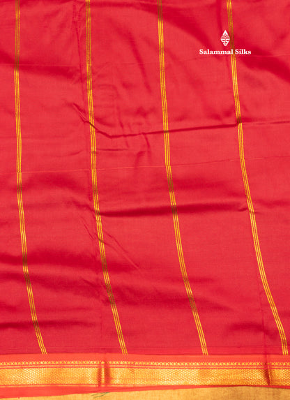 9 Yards Semi Silk Saree Maroon Colour with Green Border