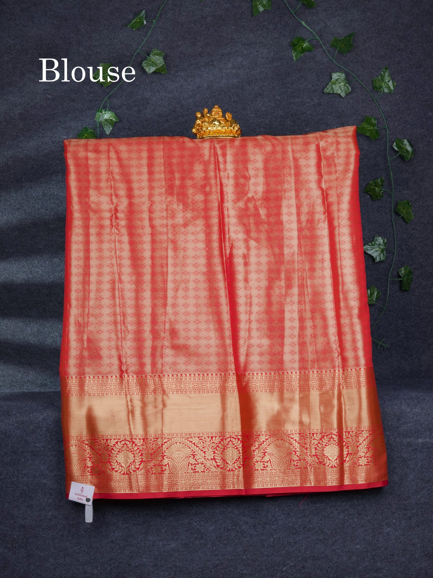 Semi Silk Pattu Pavadai Tissue ( Light Lavender ) With Contrast Chilly Red Blouse 46.5"