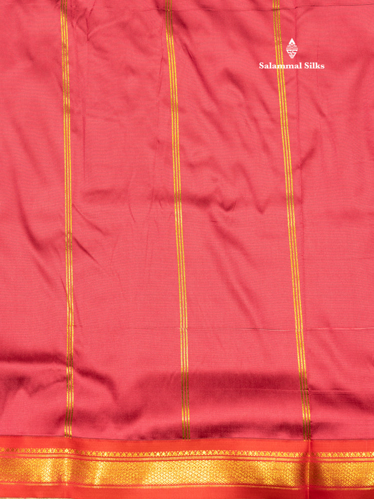 9 Yards Semi Silk Saree Maroon Colour with Green Border
