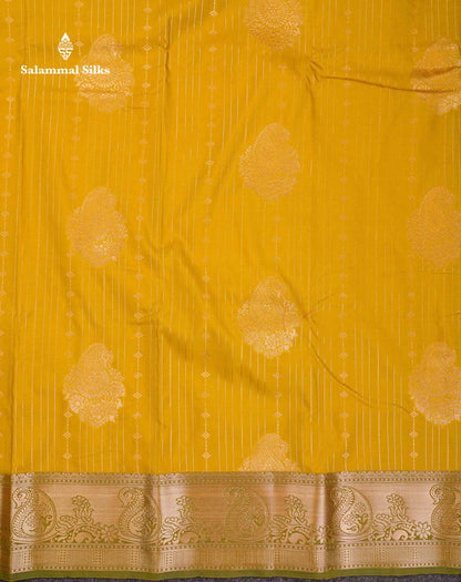 Beautiful Dual Tone Onion Pink Vertical Zari Line With Butta Semi Silk Saree With Contrast Light Blue Blouse