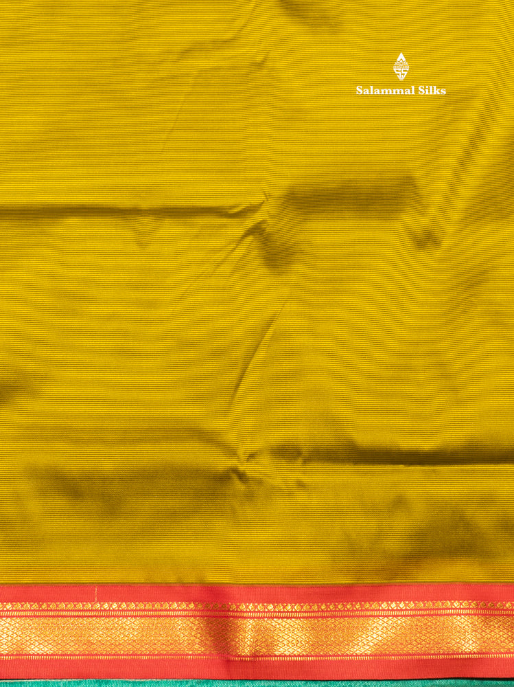 9 Yards Semi Silk Saree Maroon Colour with Green Border