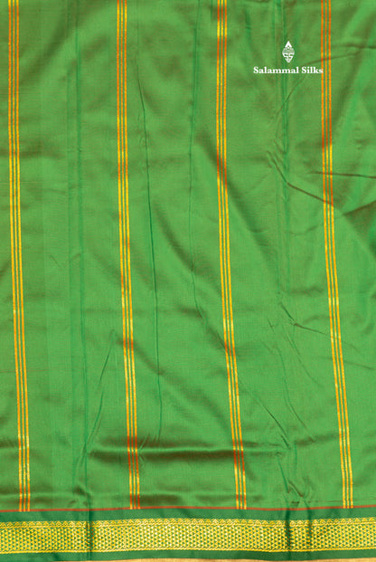 9 Yards Semi Silk Saree Maroon Colour with Green Border