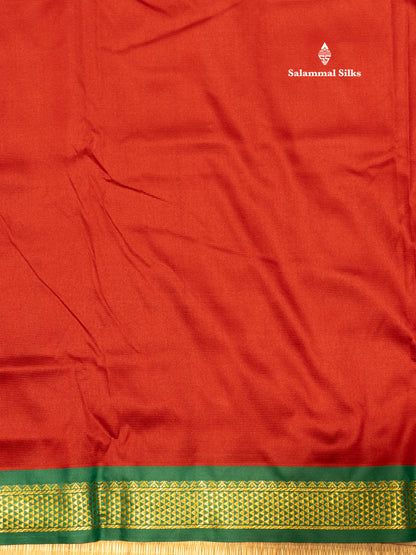 9 Yards Semi Silk Saree Maroon Colour with Green Border