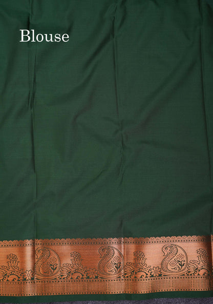 Beautiful Dual Tone Onion Pink Vertical Zari Line With Butta Semi Silk Saree With Contrast Light Blue Blouse