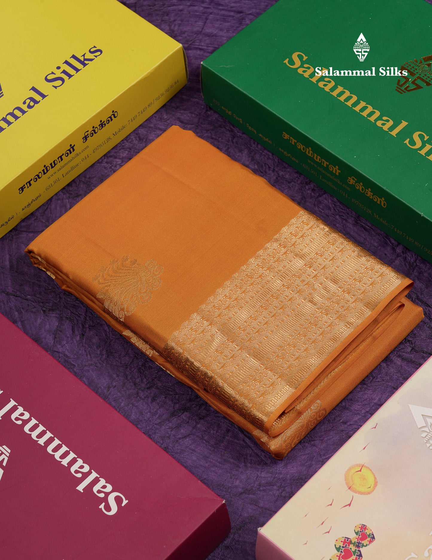 Beautiful Mustard Yellow Pure Kanjivaram Silk Saree With Traditional Border