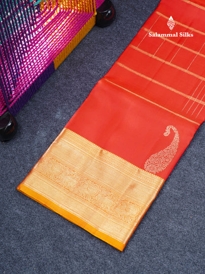 Pure Silk Pattu Pavadai (Half White) With Contrast Reddish Maroon Blouse 45"