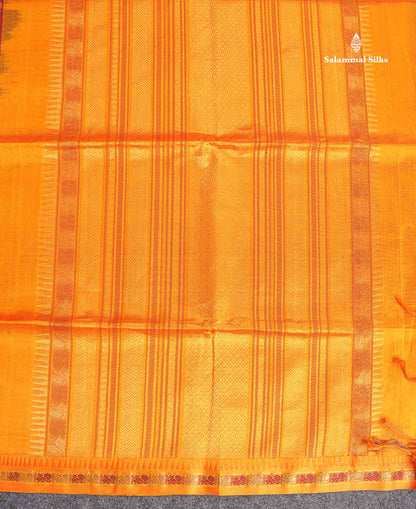 Pure Silk Cotton Saree - Maroon Colour Body Thread Butta With Traditional Border