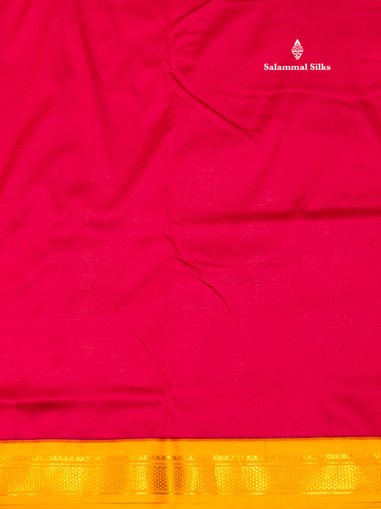 9 Yards Semi Silk Saree Maroon Colour with Green Border