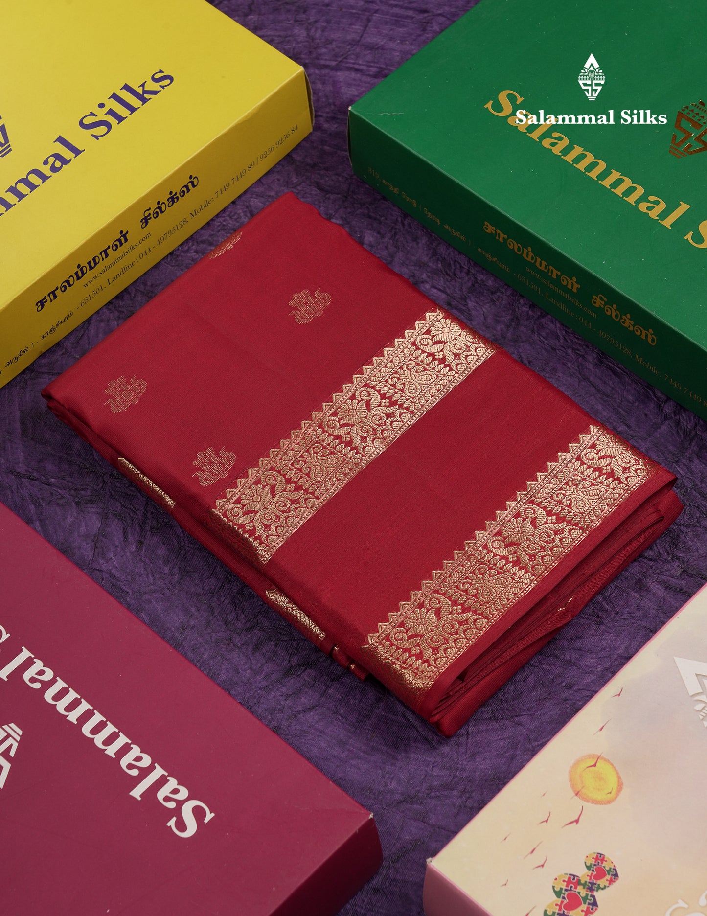 Beautiful Dark Maroon Pure Kanjivaram Silk Saree With Traditional Rettapet Border