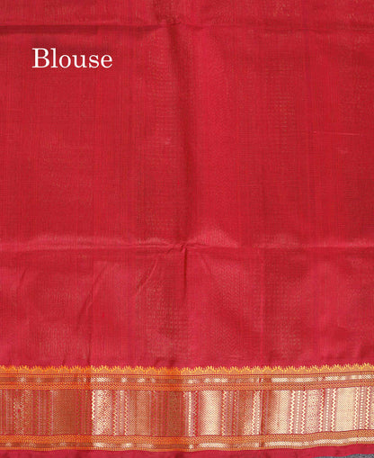 Pure Silk Cotton Saree - Olive Green Colour Body Thread Butta & Traditional Border