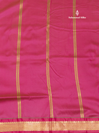 9 Yards Semi Silk Saree Maroon Colour with Green Border