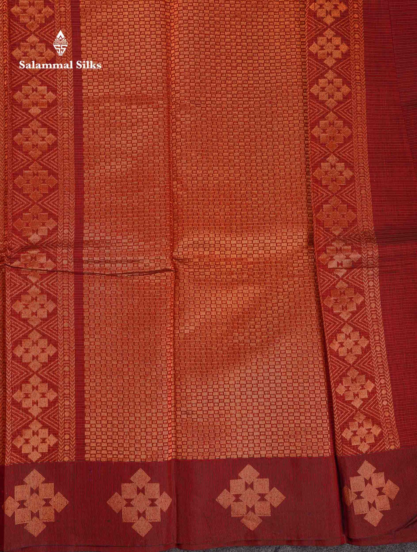 Beautiful Olive Green Copper Zari Butta Kota Cotton Saree With Contrast Maroon Border
