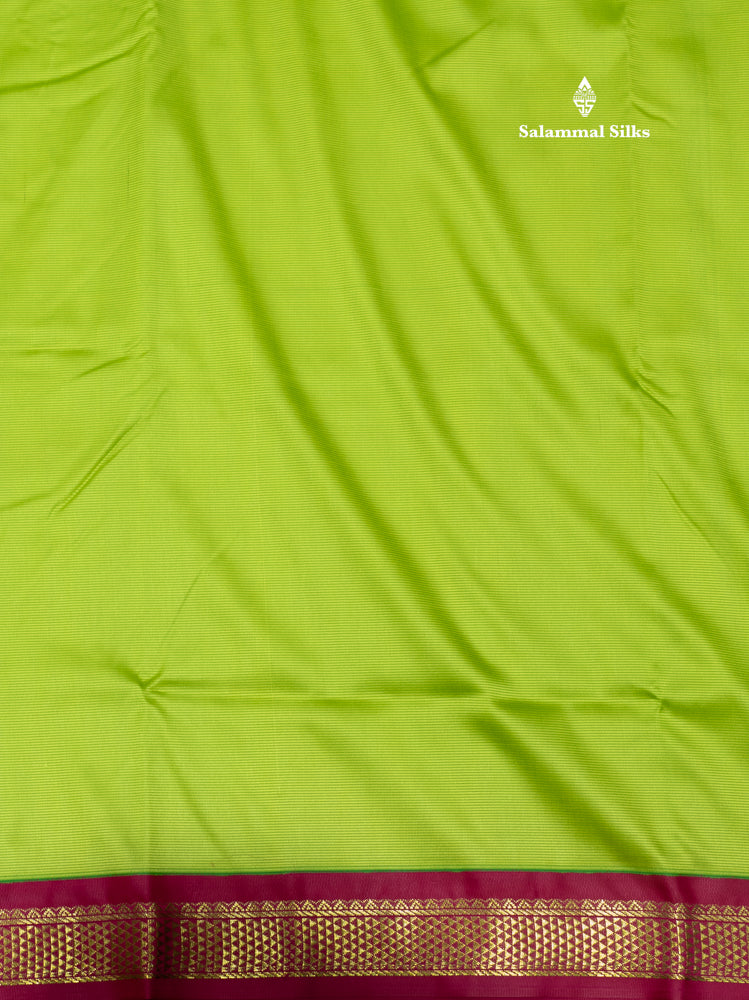 9 Yards Semi Silk Saree Maroon Colour with Green Border