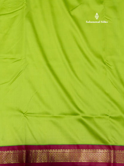9 Yards Semi Silk Saree Maroon Colour with Green Border