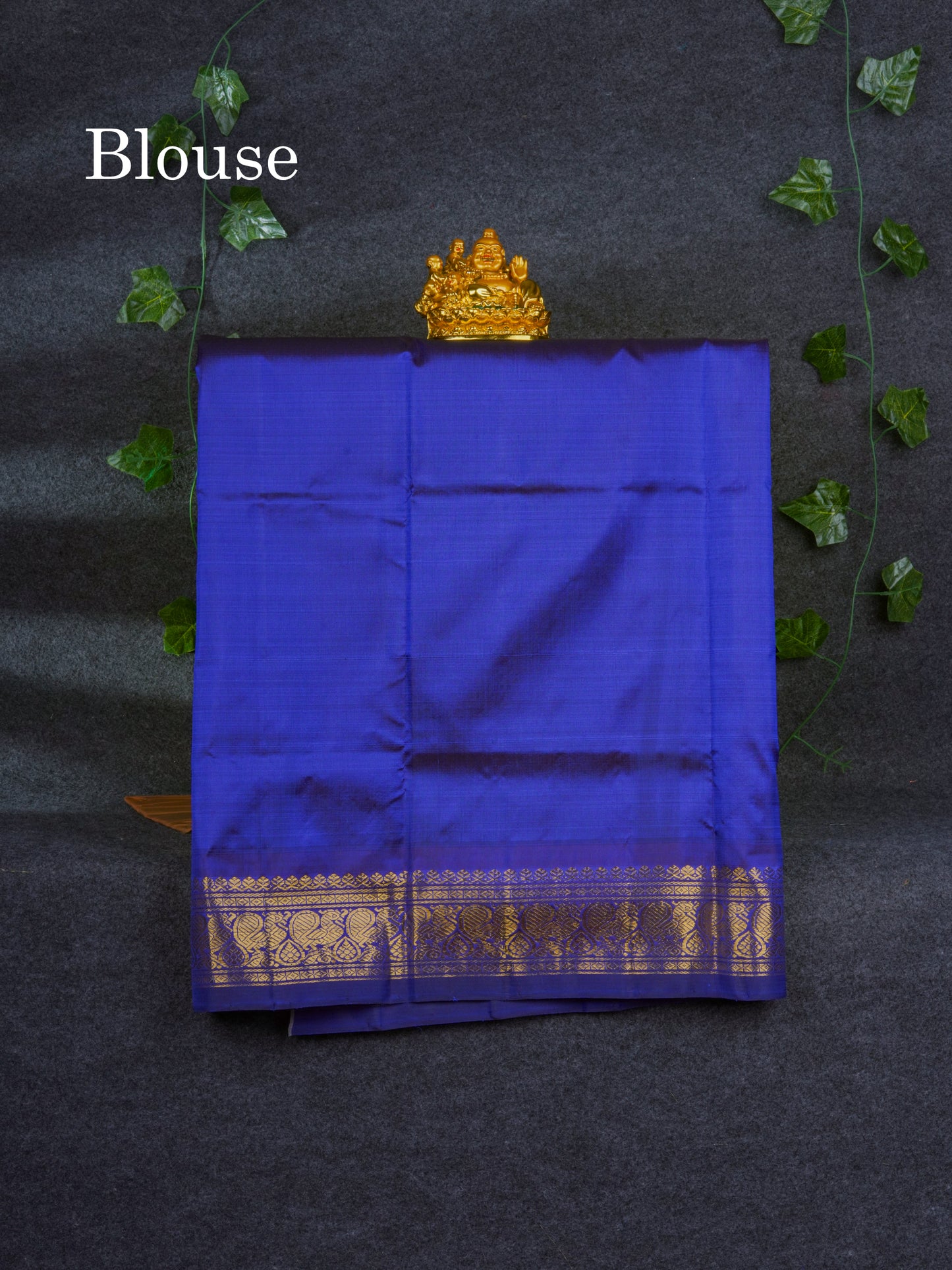 Korvai Pure Silk Pure Zari Pattu Pavadai ( Dual Tone Pink ) With Contrast Navy Blue Traditional Border 30"