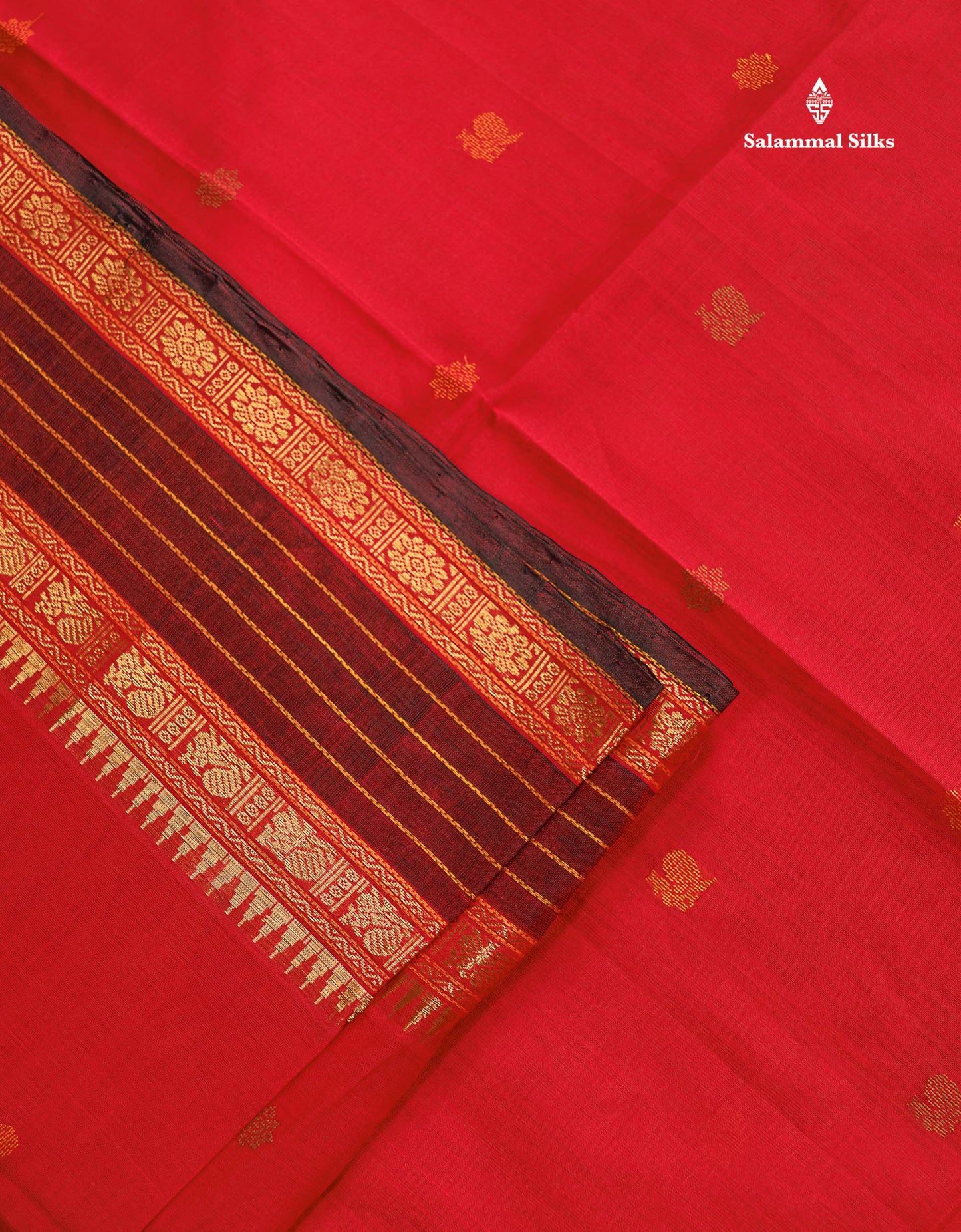 Pure Silk Cotton Saree - Pink Colour Body Thread Butta & Dark Purple Traditional Border