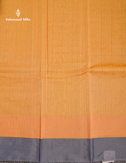 Beautiful Parrot Green Zari Lines Kota Cotton Saree With Contrast Blueish Grey Plain Border