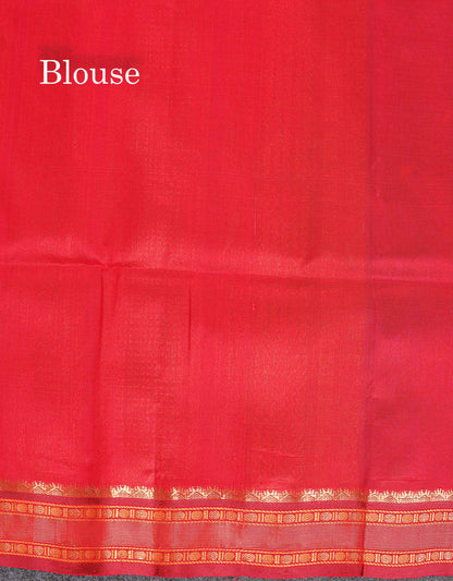 Pure Silk Cotton Saree - Royal Blue Colour Body With Butta & Traditional Border