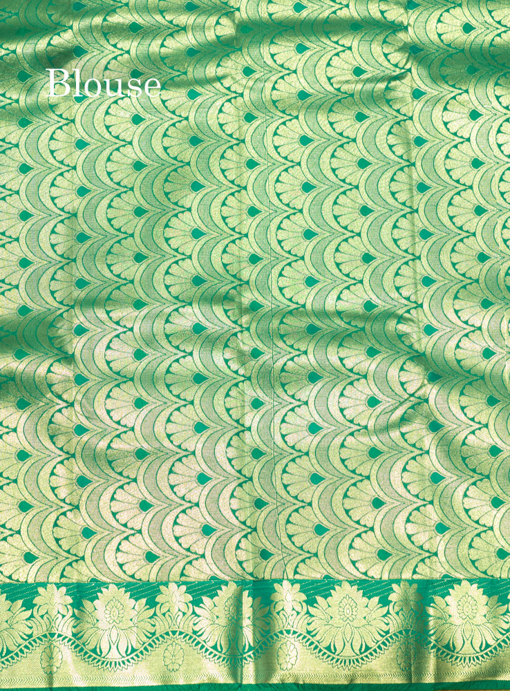 Red Colour Emboss Semi Silk Saree With Silver Zari Border