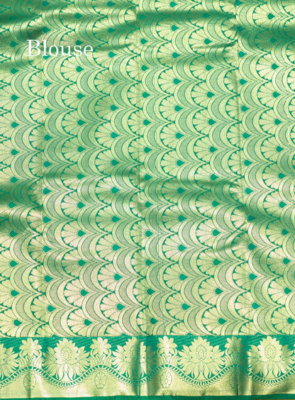 Red Colour Emboss Semi Silk Saree With Silver Zari Border
