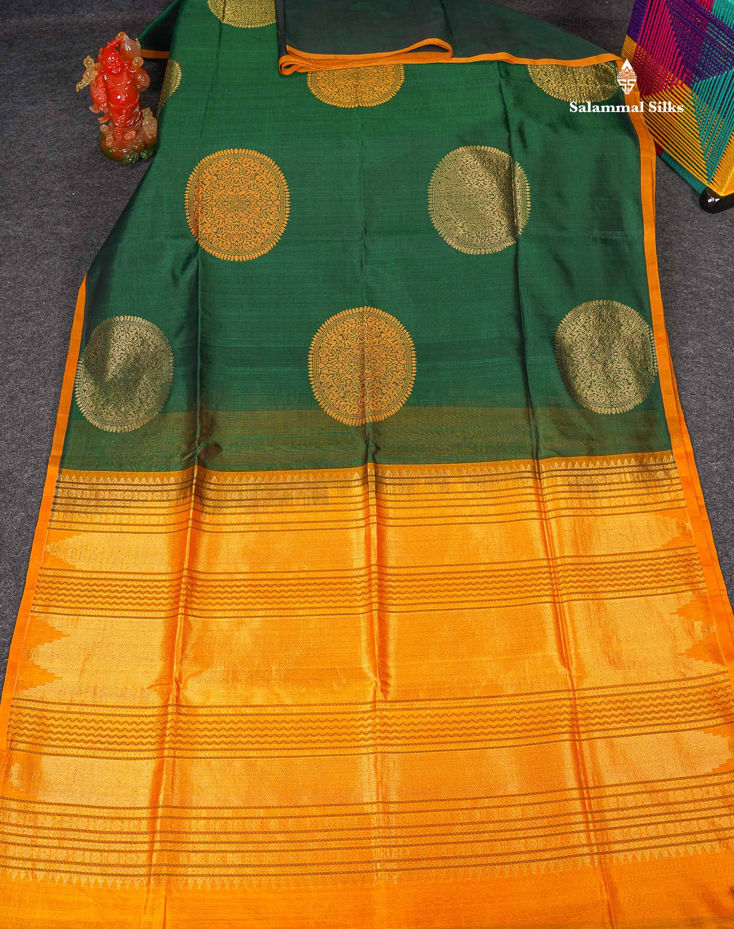 Pure Silk Cotton Saree - Half White Colour Body Thread Butta & Black Blouse