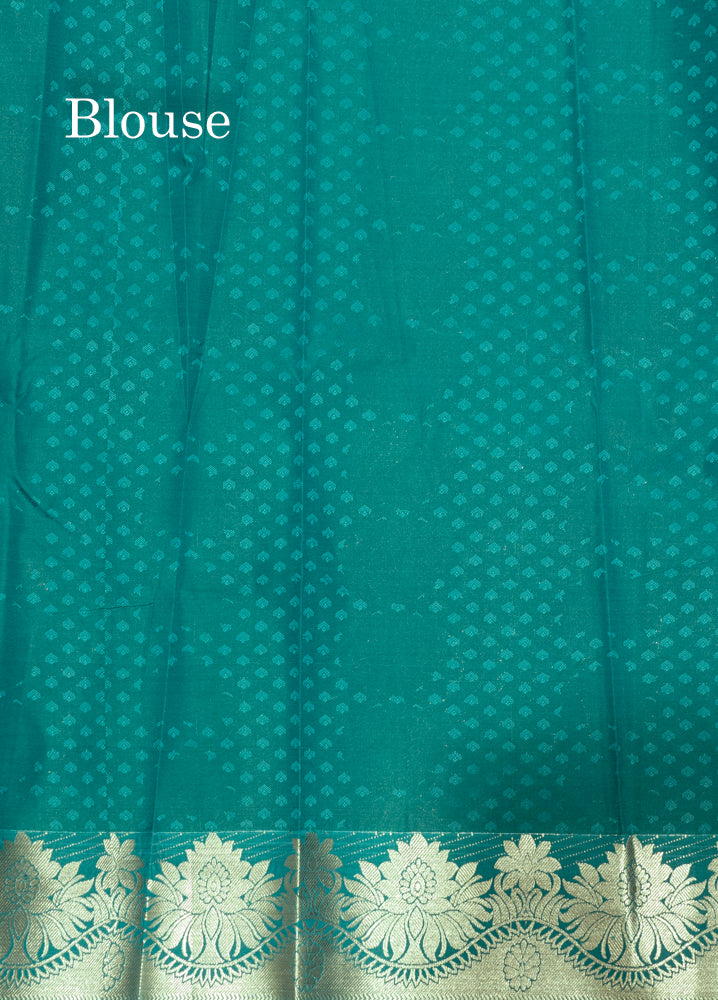 Red Colour Emboss Semi Silk Saree With Silver Zari Border