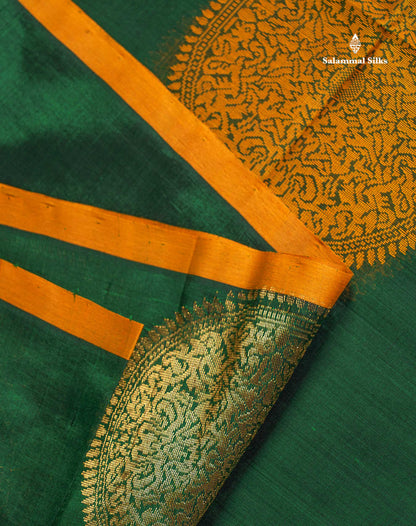 Pure Silk Cotton Saree - Half White Colour Body Thread Butta & Black Blouse