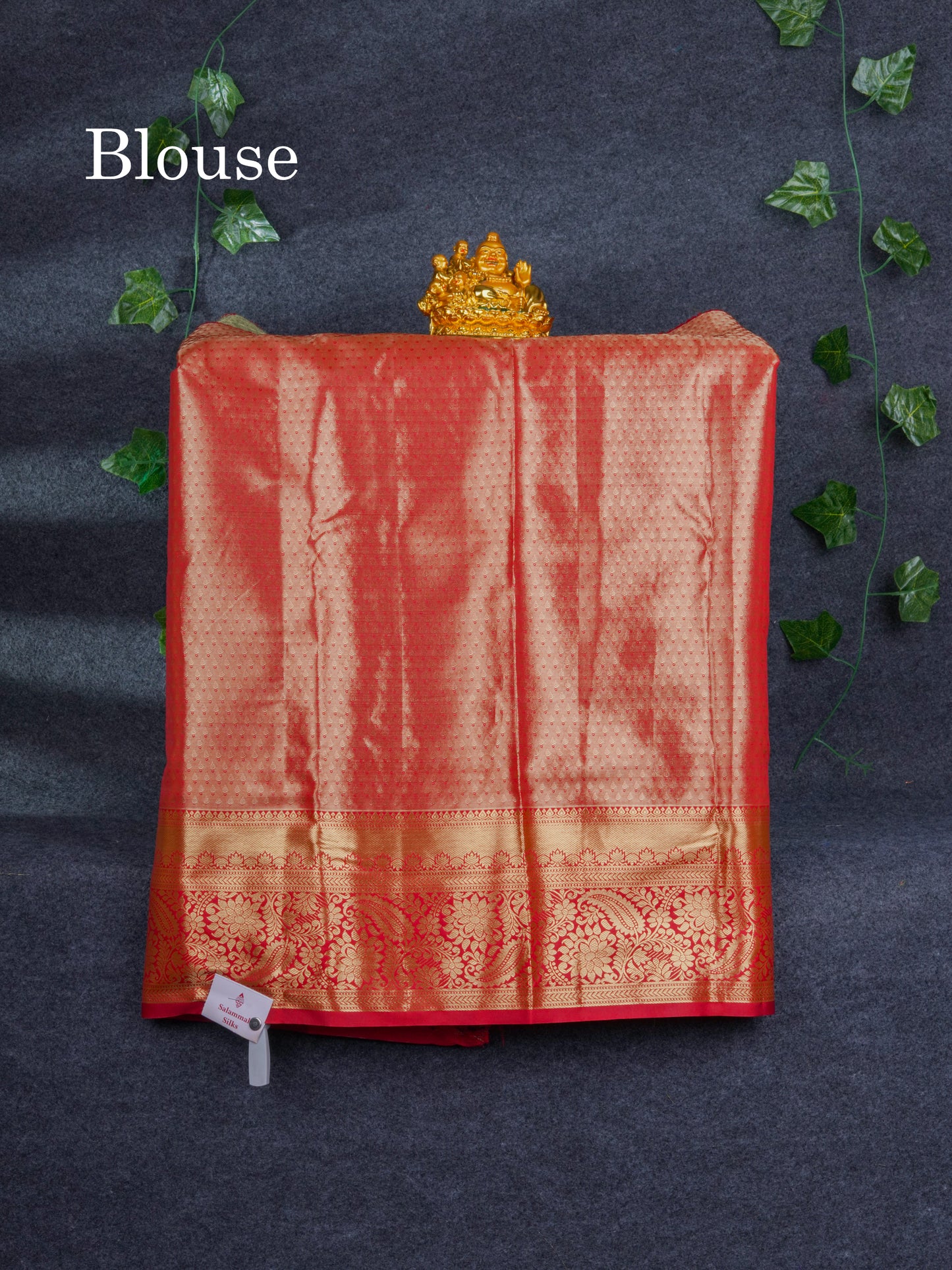Semi Silk Pattu Pavadai ( Pista Green ) With Contrast Chilly Red Blouse 27"