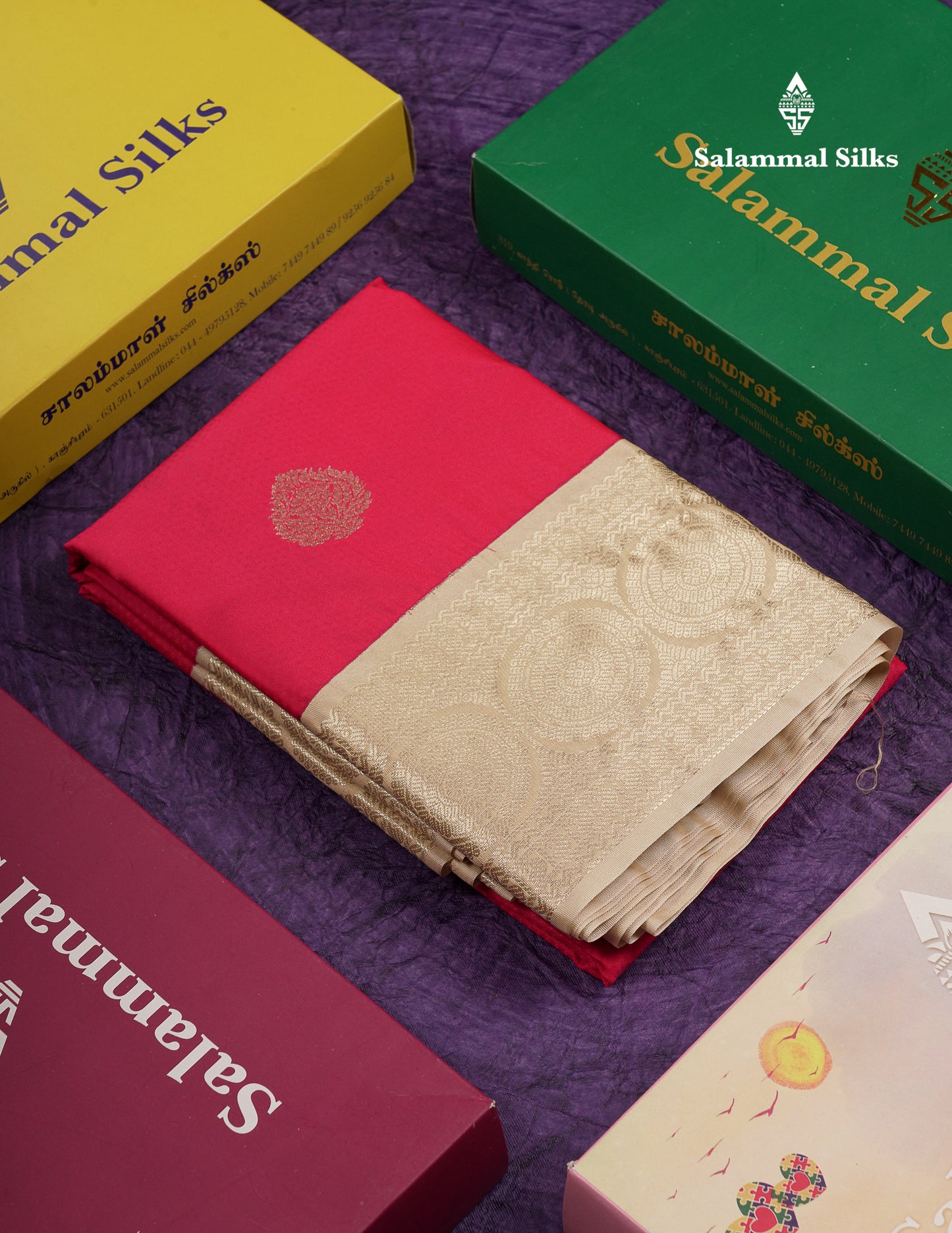 Beautiful Manthulir Yellow Semi Silk Saree With Contrast Cream Sandal Traditional Border