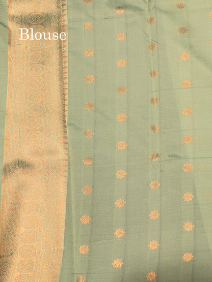 Navy Blue Colour Semi Silk Saree With Parrot Green Border