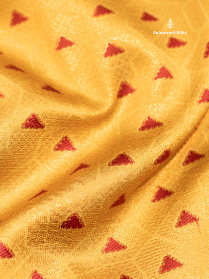 Gold Colour Semi Silk Saree With Maroon Border