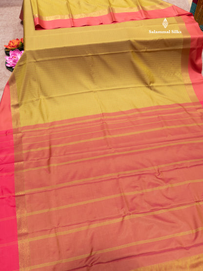 Violet Colour Semi Silk Saree With Green Border